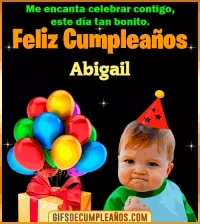 Meme de Niño Feliz Cumpleaños Abigail